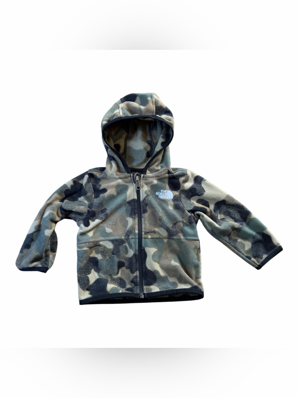 The North Face Baby Glacier Full Zip Hoodie 6 to 12 Months Camo Fleece EUC